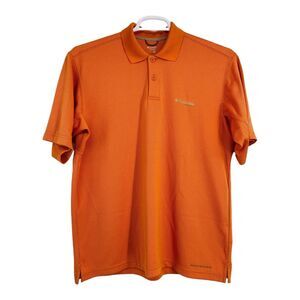 Columbia Polo Shirt Adult‎ Orange Golf Short Sleeve Casual Mens M